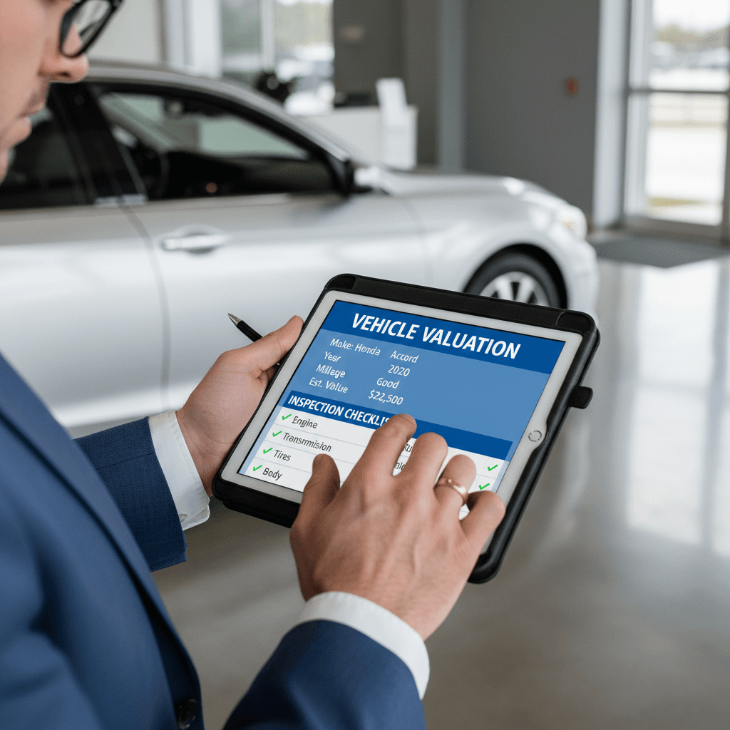 Professionelle Fahrzeugbewertung durch Fachmann